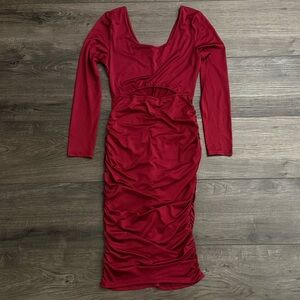 Long Sleeve Hollow Out Bodycon Pencil Dress for Women NWOT